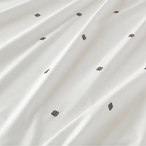 IKEA RAVTOREL King Duvet Set White Black tassel Boho bedding